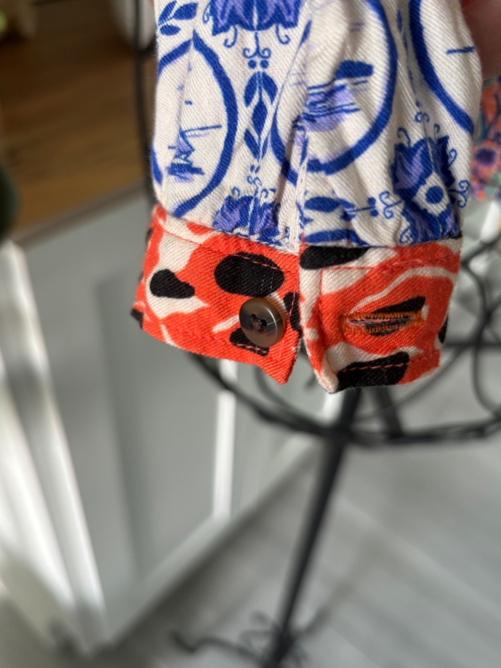 Maeve Anthropologie Mixed Print Button Up Blouse Sz S - Picture 6 of 10